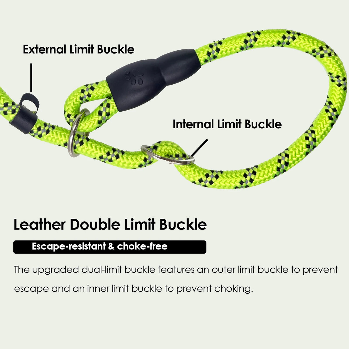 Slip Rope Dog Leash Training 1.7M Adjustable Loop Collar