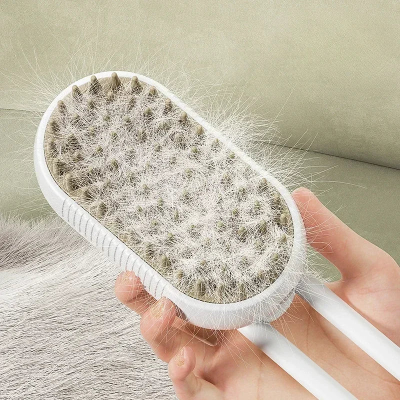 3 in 1 Pet Steam Brush Cat Dog Steamy Spray Massage