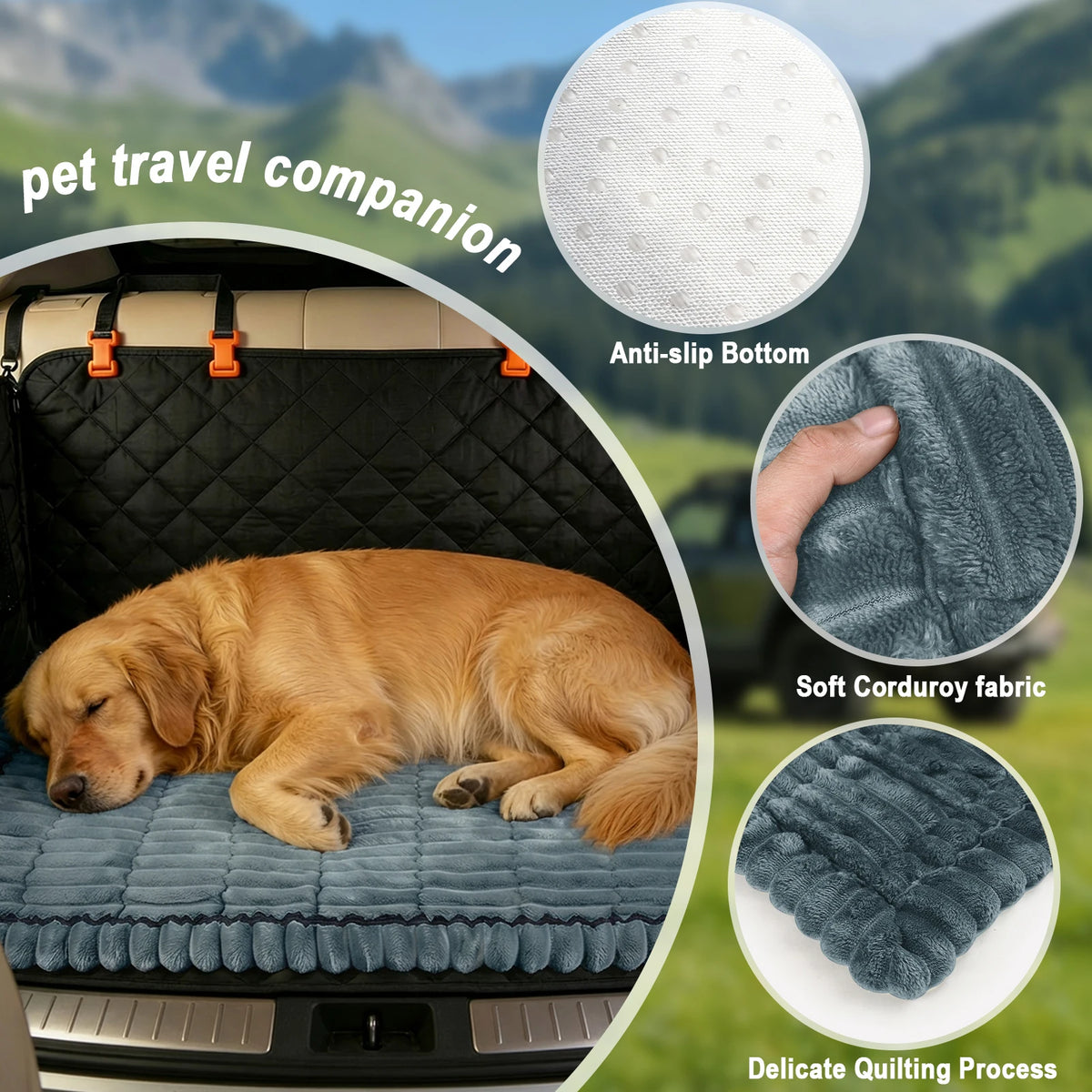 Backseat Dog Bed Mat for Car Dog Car Seat Cover for Back Seat