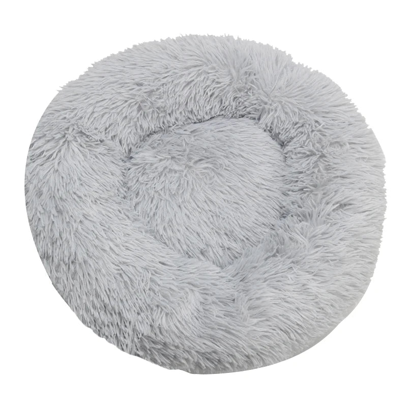 Round Dog Bed Winter Warm Cat Bed Plush Basket for Dog