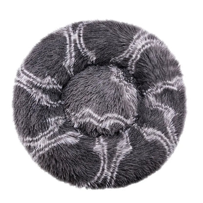 Round Pet Bed for Large Dog Bed Donut Long Plush Cat Bed