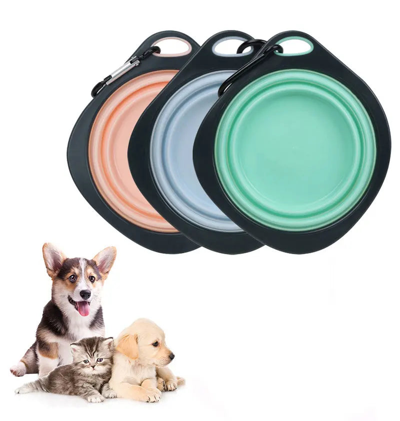 Pet Folding Silicone Bowl Collapsible Pet Outdoor