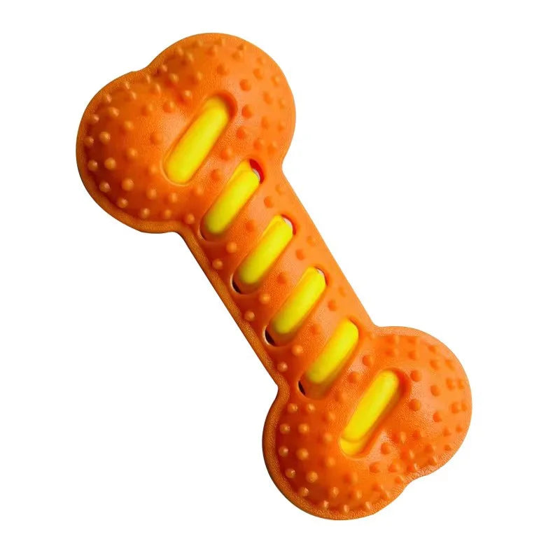 Pet Dog Squeaky Chew Toys Durable Rubber Bone Interactive