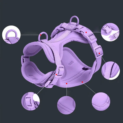 Fashion Candy Color Dog Harness Vest Reflective Breathable