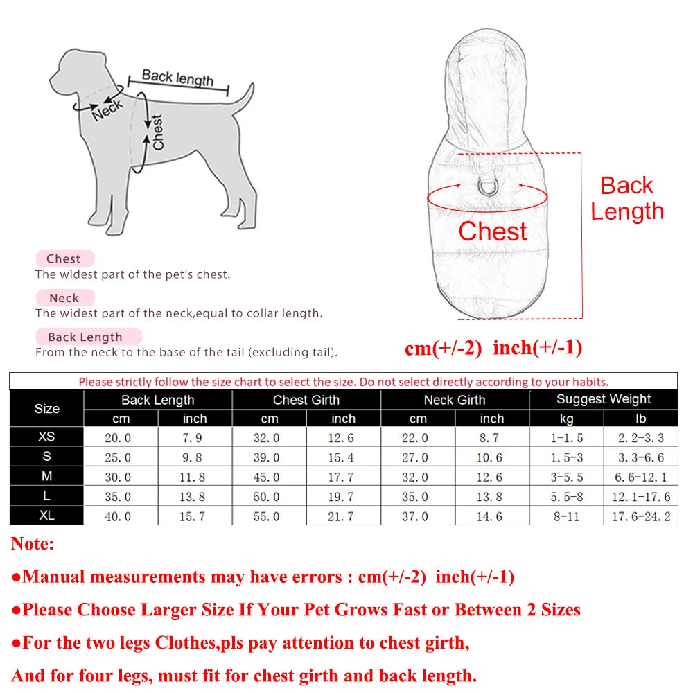 Windproof Hooded Dog Jacket Coat For Small Medium Dogs