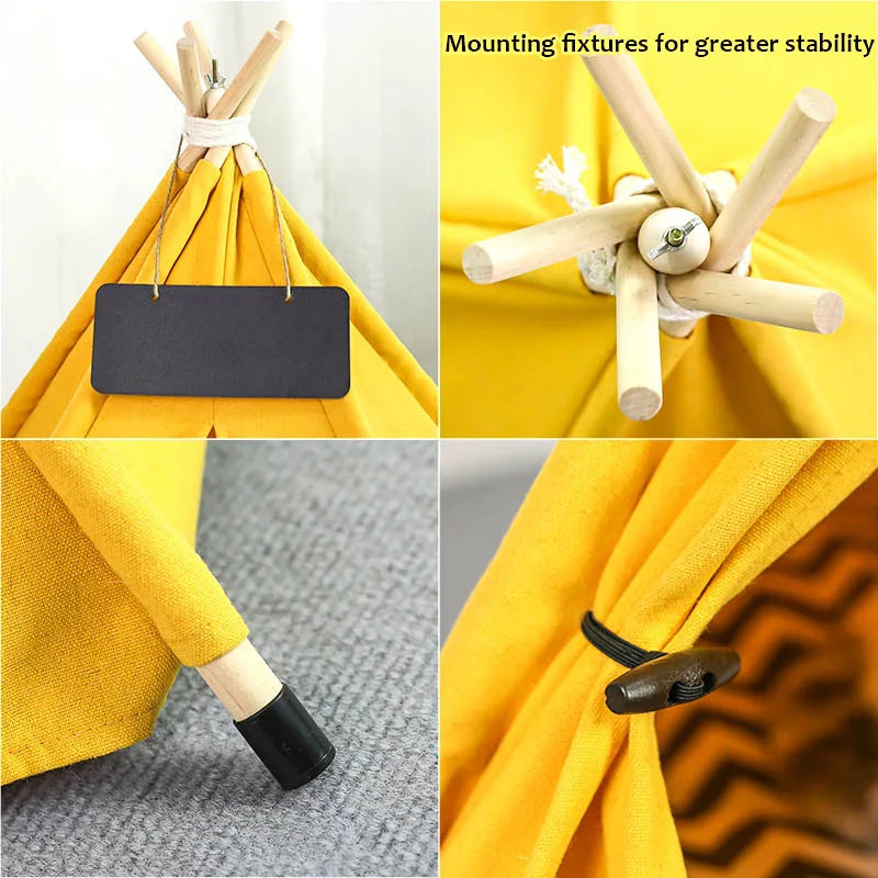 Pet Teepee Dog Cat Bed Tent with Thick Cushion
