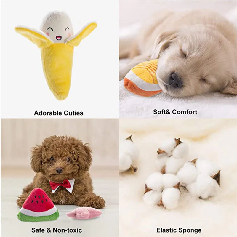 1PC Puppy Dog Plush Squeaky Toys