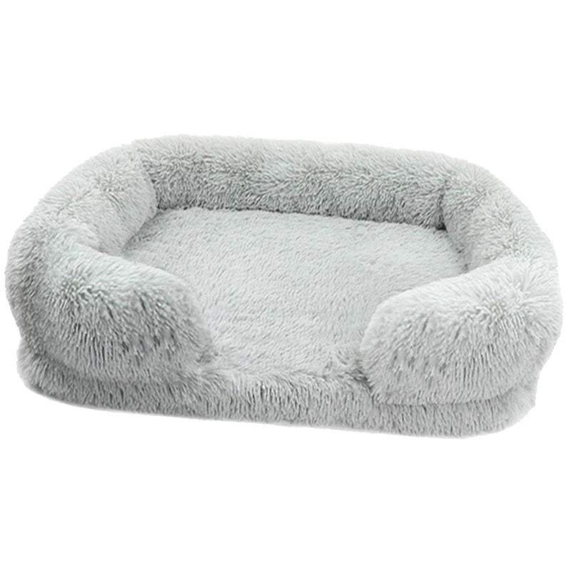 Plush Square Large Dog Bed for All Seasons, Comfortable and Soft Cat Sofa