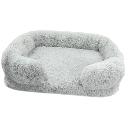 Plush Square Large Dog Bed for All Seasons, Comfortable and Soft Cat Sofa