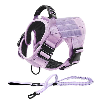 Tactical Dog Harness and Leash Set No Pull Adjustable Military Dog