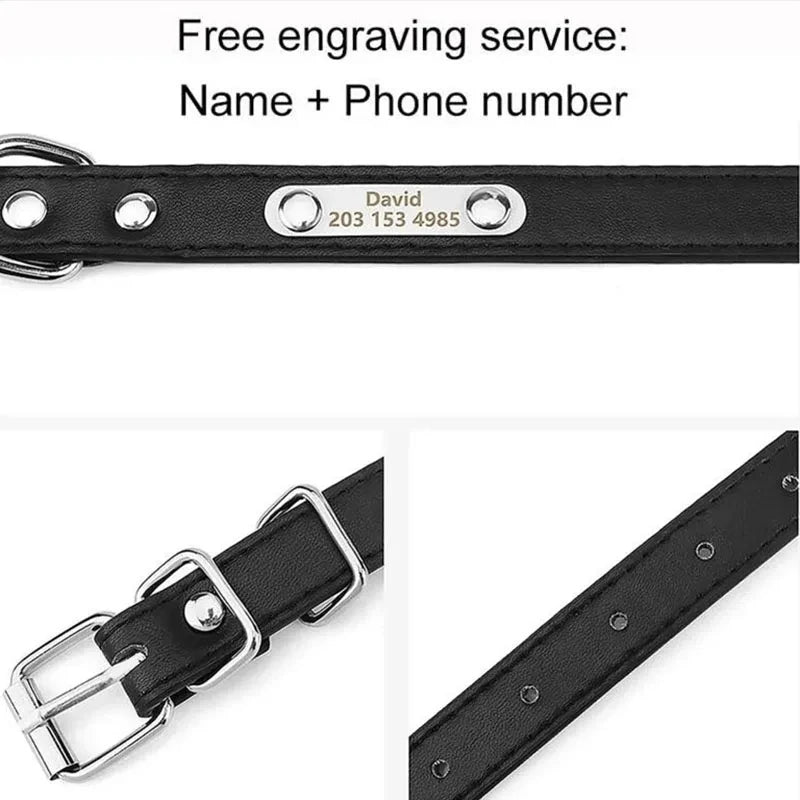 Personalized Name Carved Dog Collar ID Tag  Anti-lost Solid