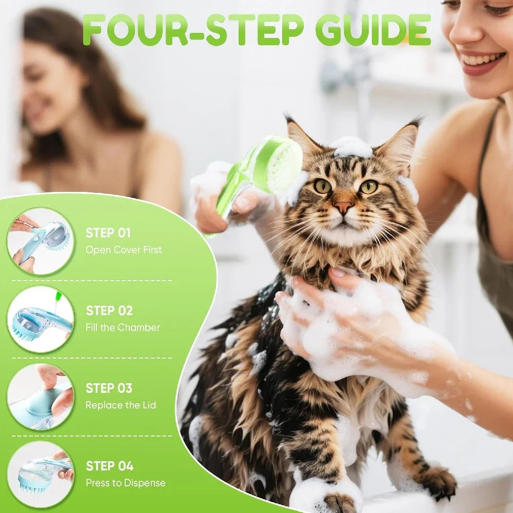 Pet Bathing Brush Long Handle Dog Cleaning Brush