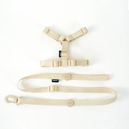 Adjustable Dog Harness Collar Leash Set Macarone Color