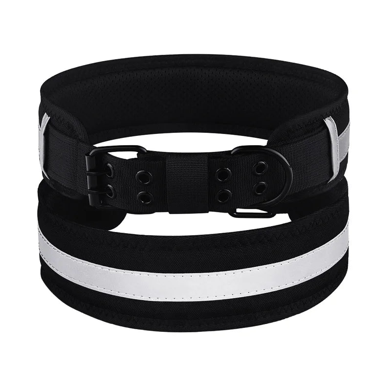 Reflective Solid Color Dog Collar  Polyester Breathable & Comfortable