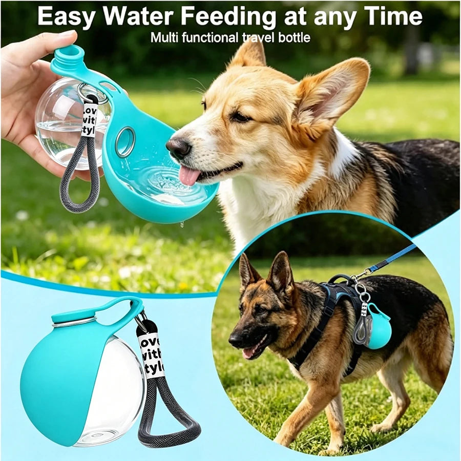 Dog and Cat Drinking Bowl, with Lanyard and Hook, Compact, Pet Feeder