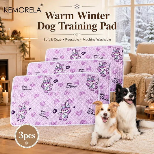 3PCS Washable Dog Pee Pads Winter Warm Reusable Pet