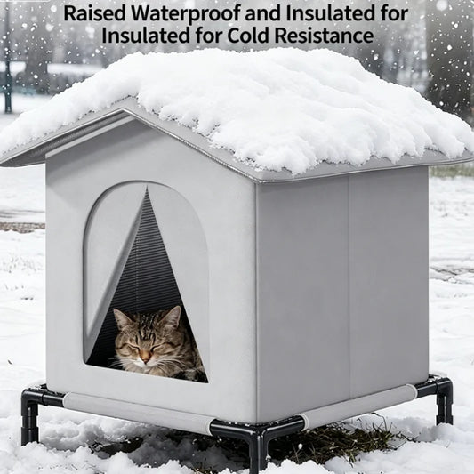 Outdoor Waterproof Dog House Winter Warm Pet Cave Sleeping Bed Foldable Washable Stray Cat Shelter for Small Dogs And Puppies
