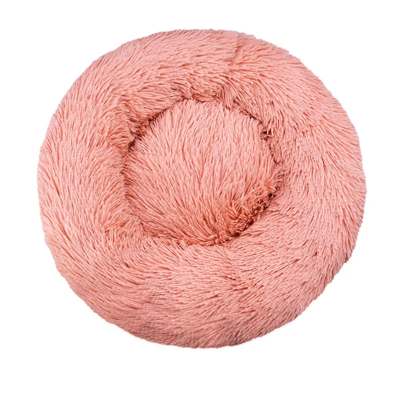 Round Dog Bed Winter Warm Cat Bed Plush Basket for Dog