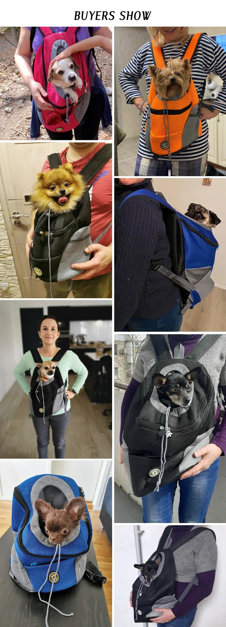 New Dog Pet Backpack Carrier Travel Bag Front Pack