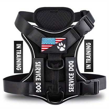 Reflective Dog Harness Vest Adjustable Soft Oxford Inner Mesh