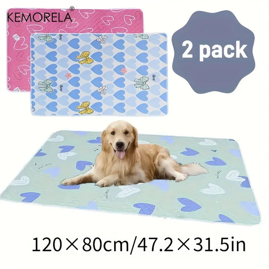 2PCS Washable Dog Urine Pads Reusable Dog Training Pad