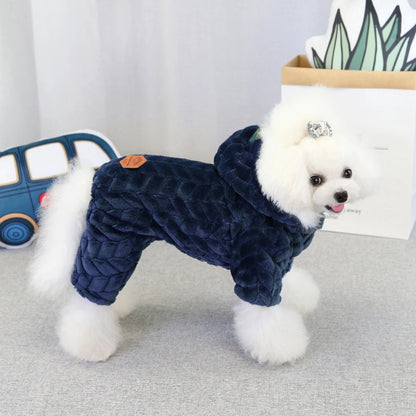 Winter Warm Thicken Dog Jumpsuits Pet Puppy With Hoodie Jacket Coat
