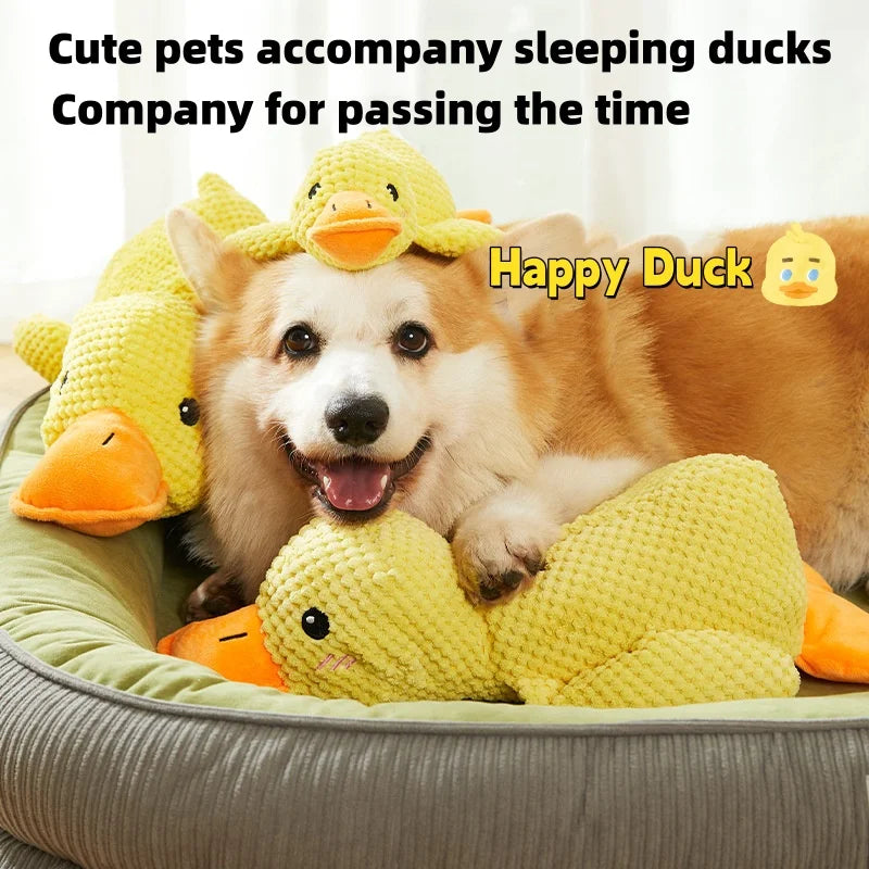 Cute Plush Duck Toy Dog Comfort Hug Pillow Interactive Dog Toy
