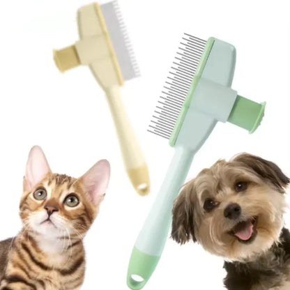 Self-Cleaning One-Button Dog Comb Pet Hair Remover