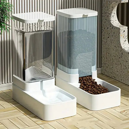 Automatic Dog Feeder/Water Dispenser, Plastic Gravity Dog Food