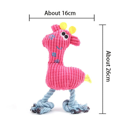 Puppy Kitten Interactive Plush Toy Squeaking Pet Chew Toy
