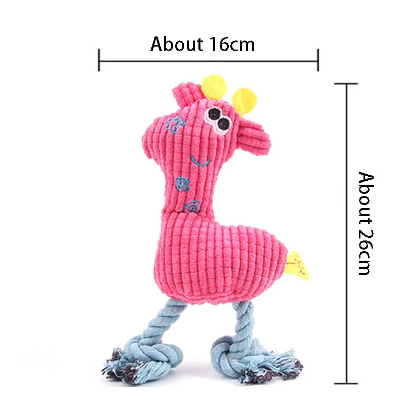 Puppy Kitten Interactive Plush Toy Squeaking Pet Chew Toy