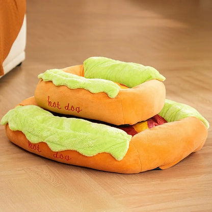 New Hot Dog Dog Bed, Cute Funny Hotdog Bed, Hot Dogs Beds