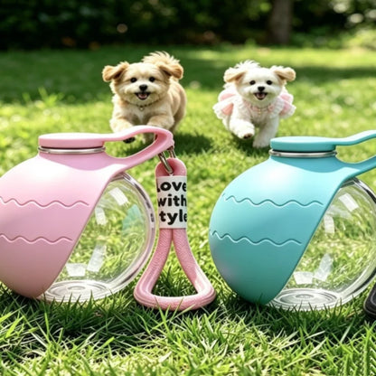 Portable Foldable Spherical PET Dog Water Cup with Hook