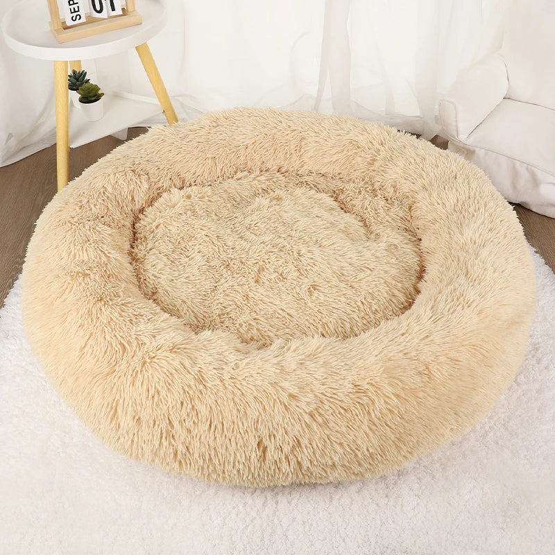 Dog Bed Donut Big Large Round Basket Winter Plush Beds for Dogs
