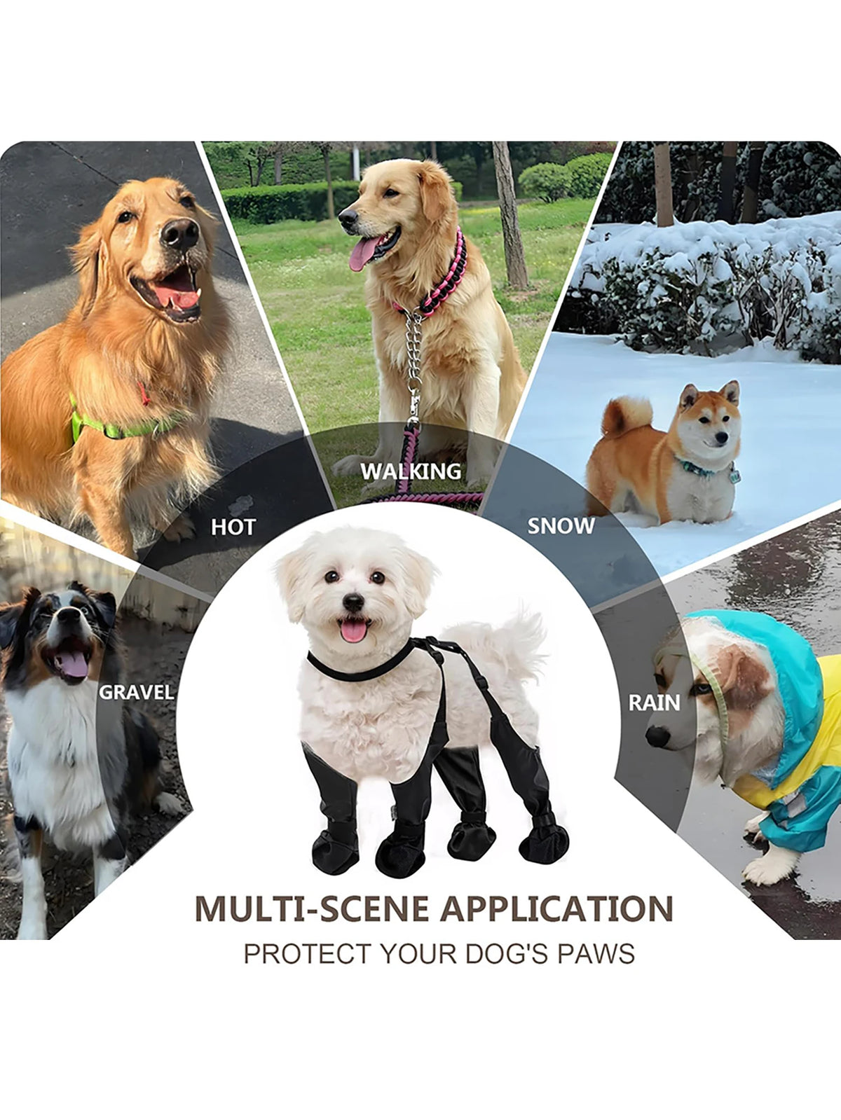 Waterproof Anti-Slip Dog Harness Boots Pet Paw Protector