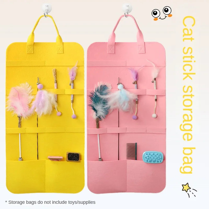 Pet Storage Bag Cat Toy Storage for Cat Stick Toys Catnip