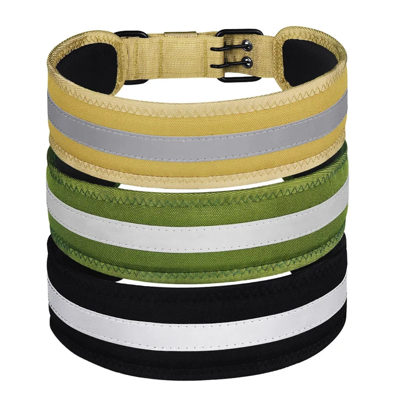 Reflective Solid Color Dog Collar  Polyester Breathable & Comfortable