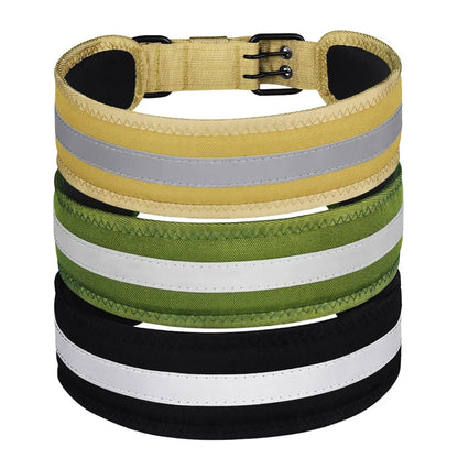 Reflective Solid Color Dog Collar  Polyester Breathable & Comfortable
