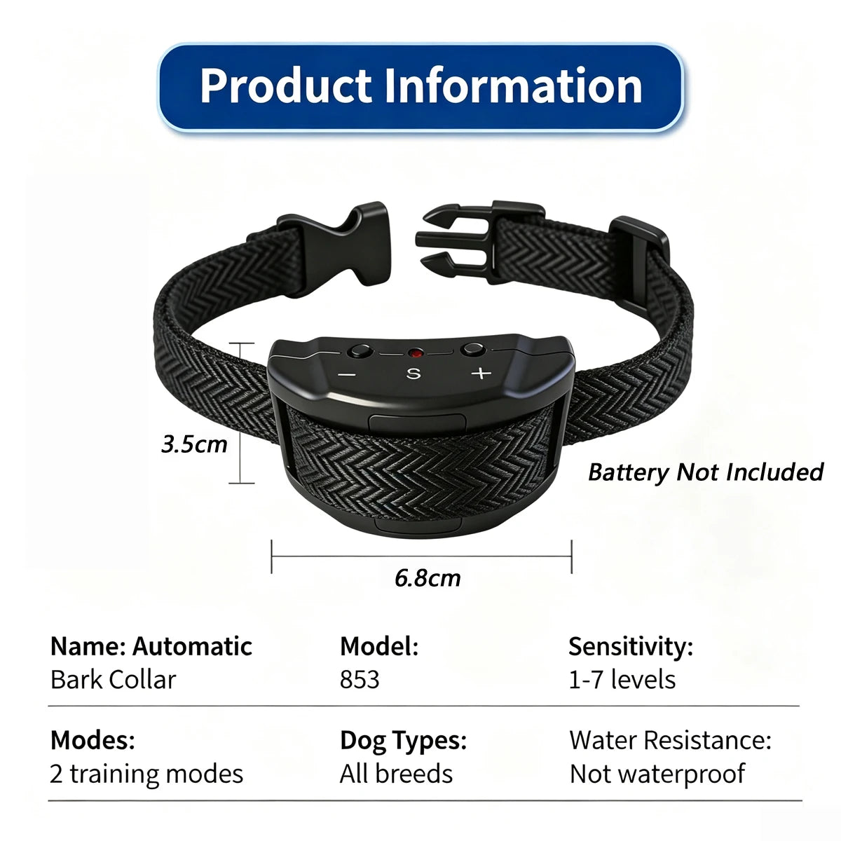 Automatic Anti-barking Click Training Waterproof Shock Collar