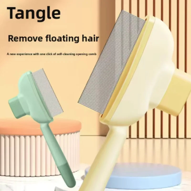 Self-Cleaning One-Button Dog Comb Pet Hair Remover