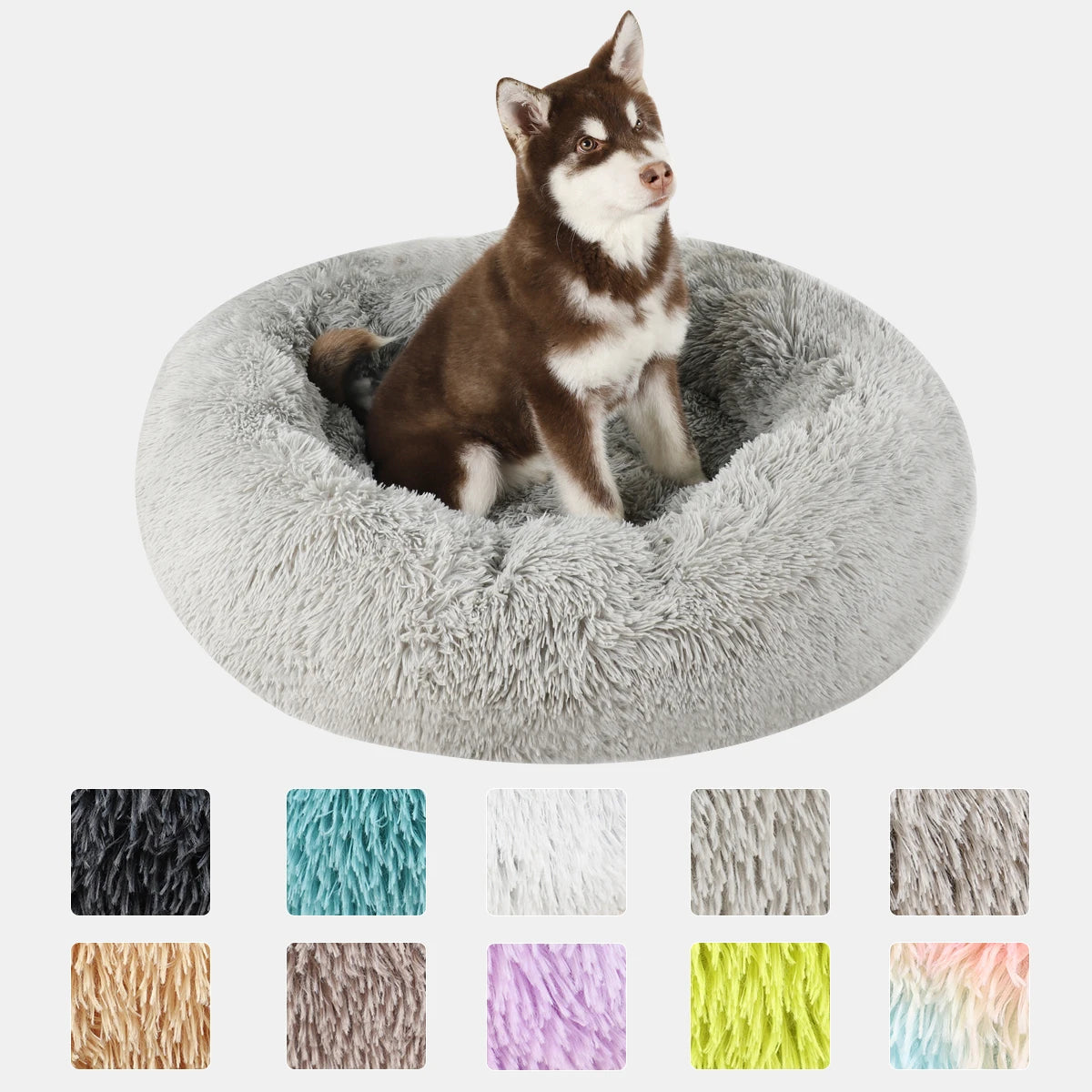 Dog Bed Donut Big Large Round Basket Winter Plush Beds for Dogs
