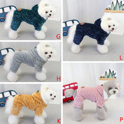Winter Warm Thicken Dog Jumpsuits Pet Puppy With Hoodie Jacket Coat