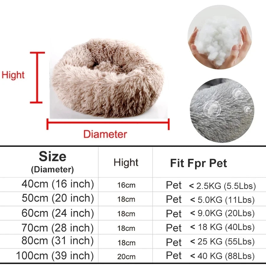 Dog Bed Donut Big Large Round Basket Winter Plush Beds for Dogs