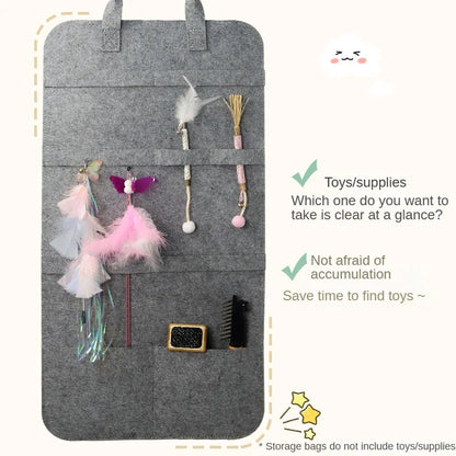 Pet Storage Bag Cat Toy Storage for Cat Stick Toys Catnip