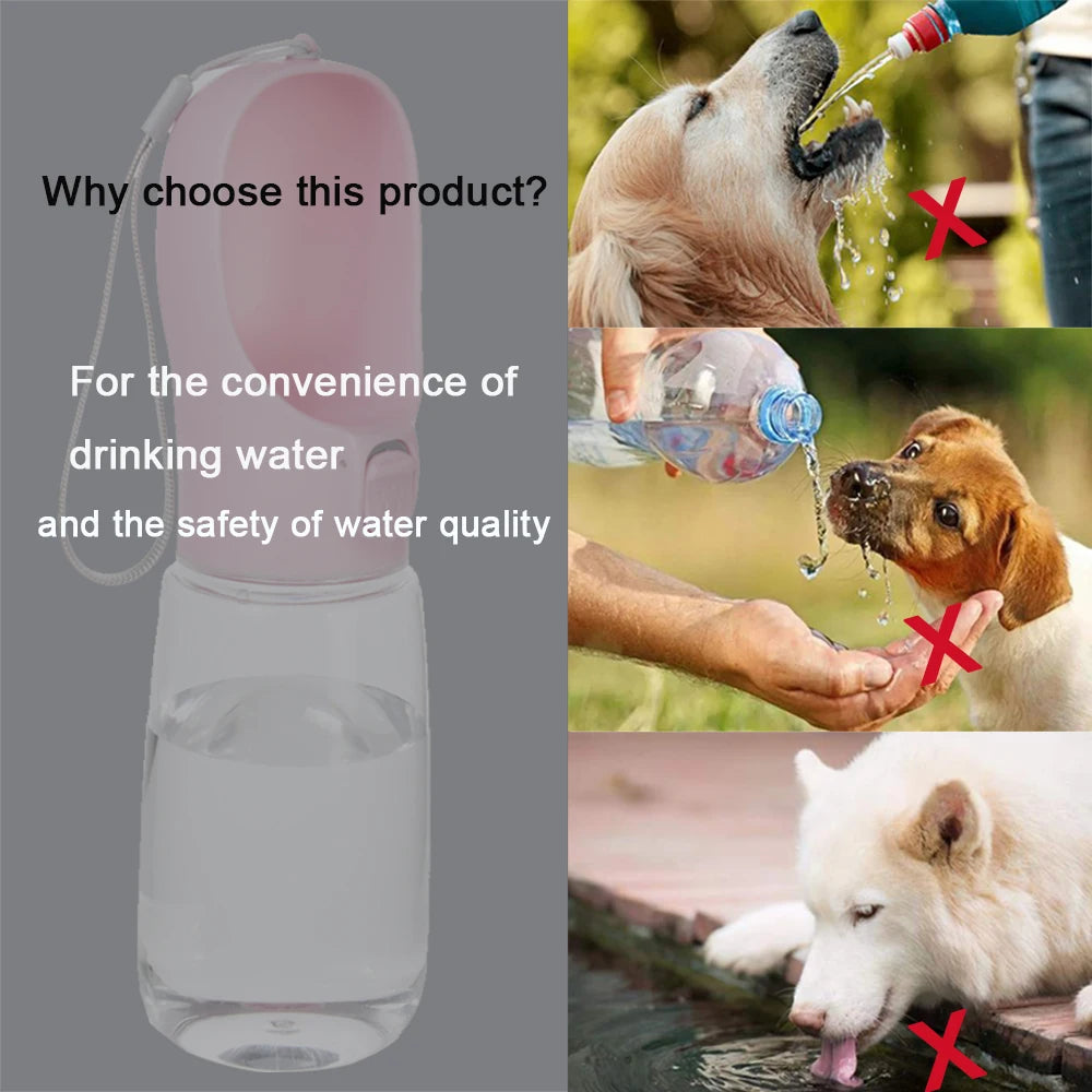 Dog Water Bottle For Pet Dogs Cats Water Feeder Bowls Outdoor