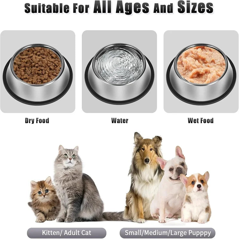 Stainless Steel Pet Dog Cat Bowl Durable Pet Feeding Bowl
