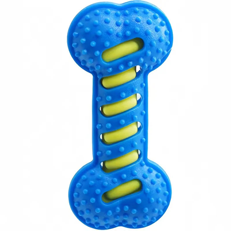 Pet Dog Squeaky Chew Toys Durable Rubber Bone Interactive