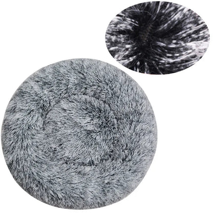 Round Pet Bed for Large Dog Bed Donut Long Plush Cat Bed