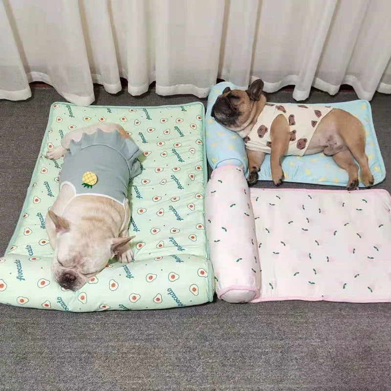 Summer Pet Ice Pad Cooling Mat Ice Silk Cushion Non Slip Washable