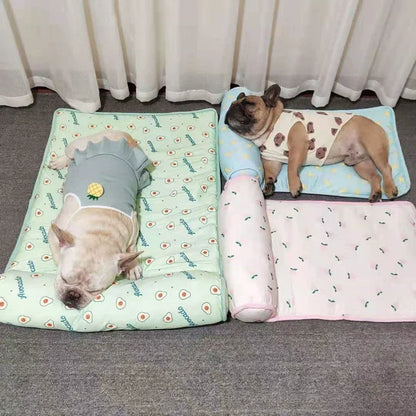 Summer Pet Ice Pad Cooling Mat Ice Silk Cushion Non Slip Washable